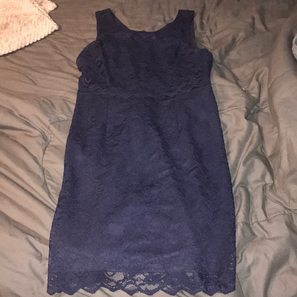 Navy Blue Lace Dress - Ivanka Trump